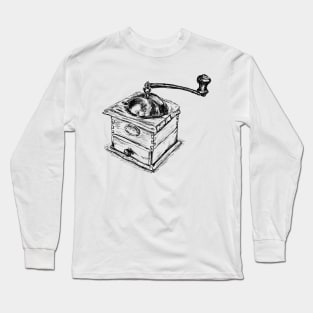 Coffee Grinder Print Long Sleeve T-Shirt